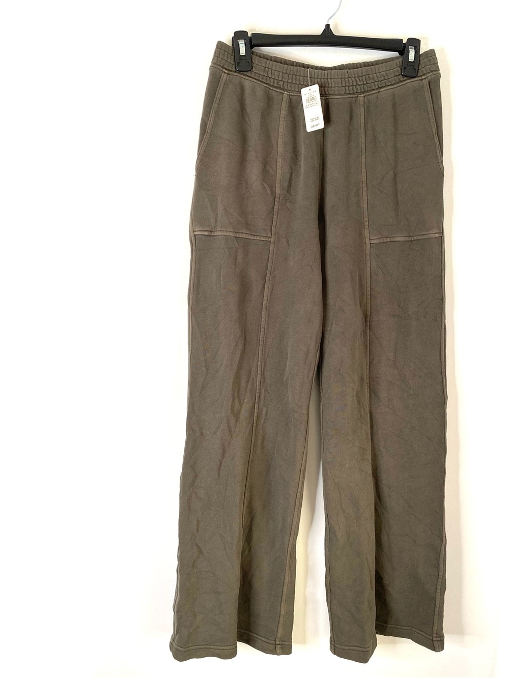 aerie NWT Washed Olive Green Wide Leg Sweatpants Utility Lounge Pants